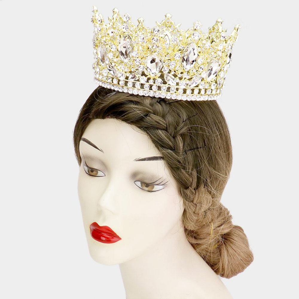 Crystal Stone Accented Leaf Crown